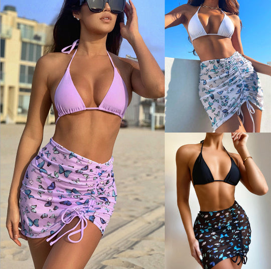 Damen Bikinikini mit lockerem Wickelrock EB