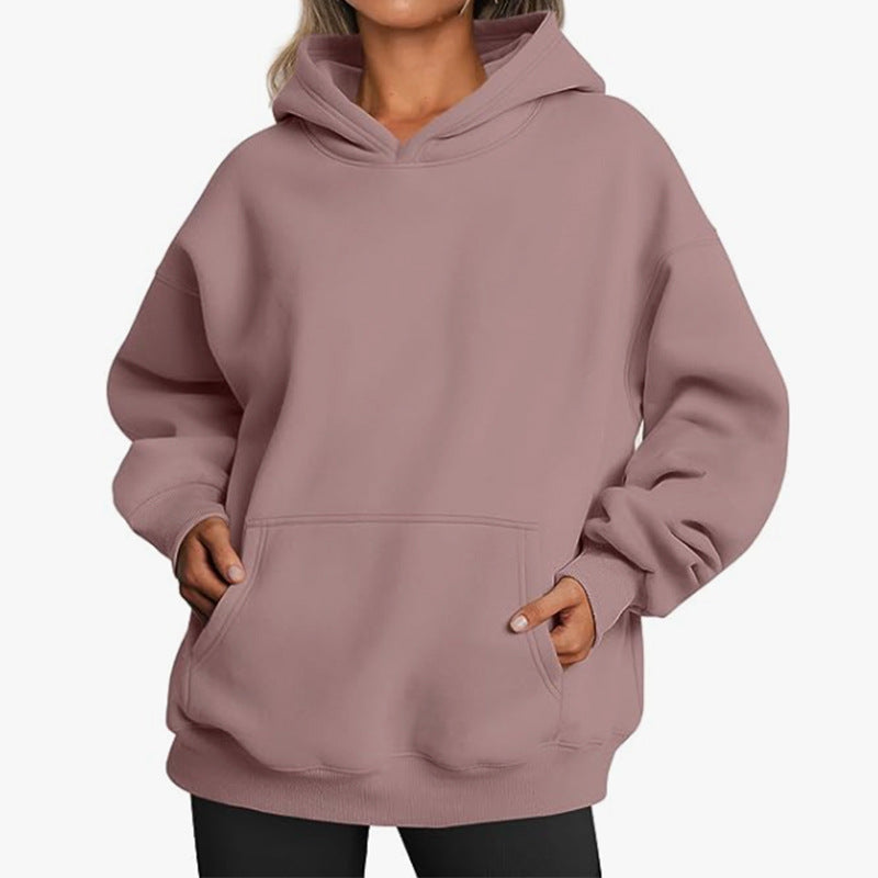 Damen Kapuzenpullover im Oversized-Stil mit praktischen Beuteltaschen EB