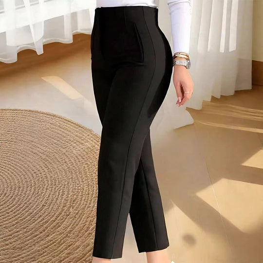 Damen Hochgeschnittene Anzughose mit eleganter Bügelfalte und seitlichen Eingrifftaschen EB
