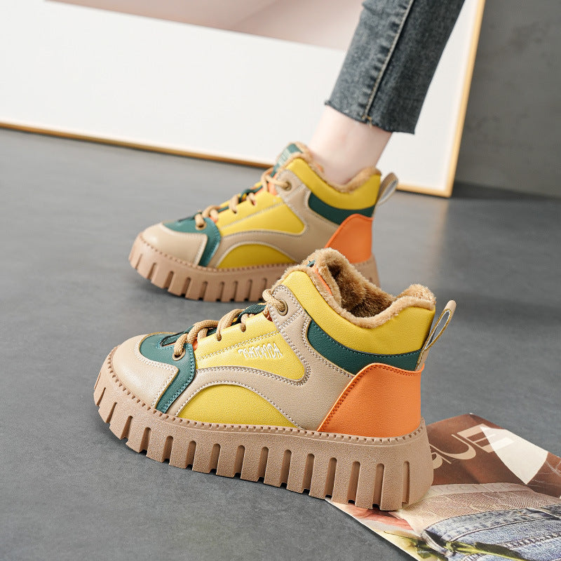 Damen Sportliche High-Top Sneakers mit gefüttertem Innenbereich und rutschfester Sohle EB