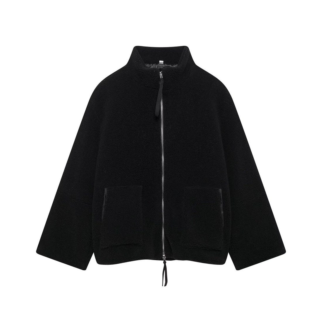 Damen Fleecejacke mit hohem Kragen und praktischen Taschen EB