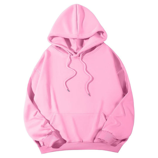 Unisex minimalistischer Kapuzenpullover mit verlängertem Rücken und Kängurutasche EB