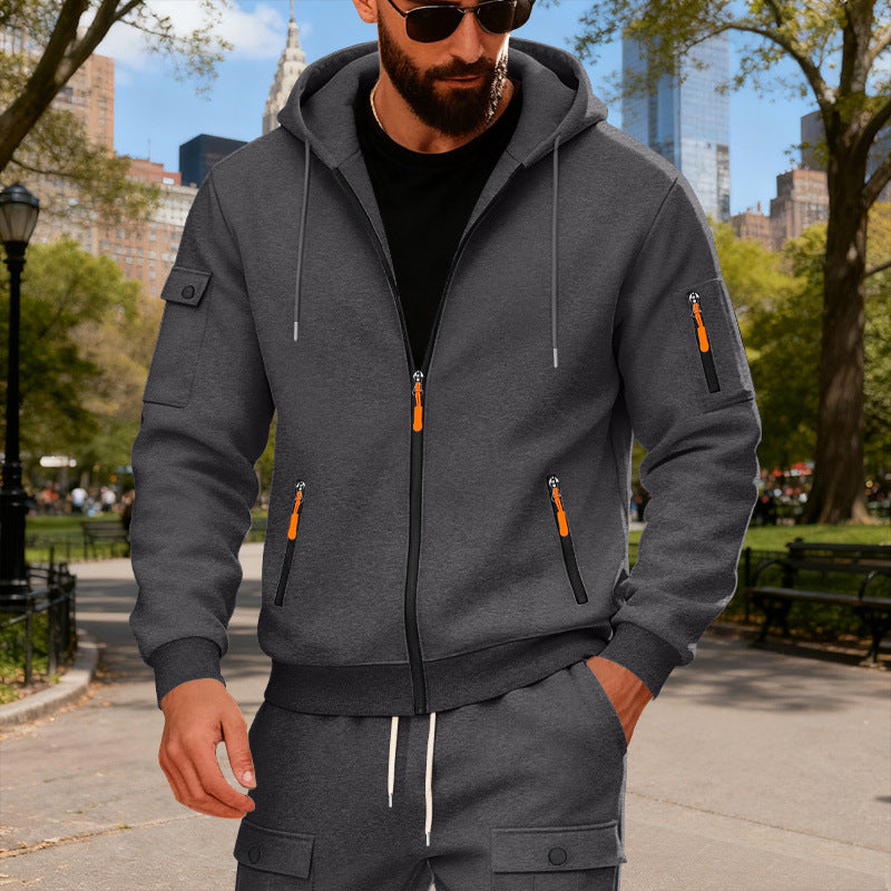 Herren nan Kapuzenjacke mit mehreren Reißverschlusstaschen und sportlich-urbanem Schnitt EB