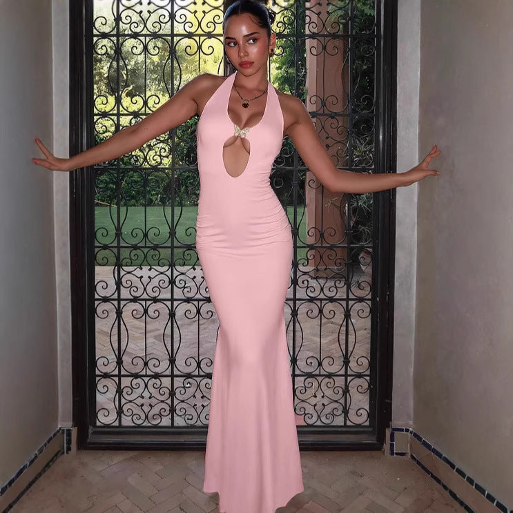 Damen Glamouröses Maxikleid mit extravaganten Cut-Out-Details EB