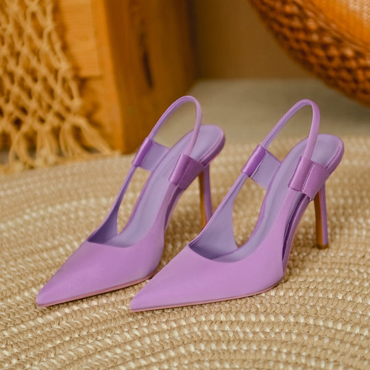 Damen Elegante Slingpumps mit spitzem Schnitt und hohem Absatz EB