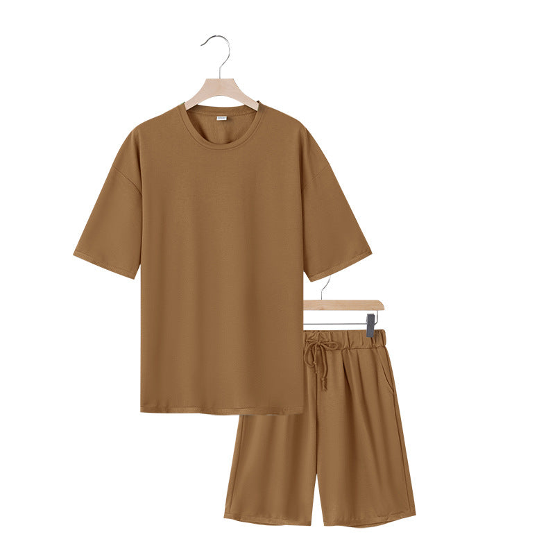 Herren Freizeit-Set mit bequemem T-Shirt und Shorts aus atmungsaktiver Baumwolle EB