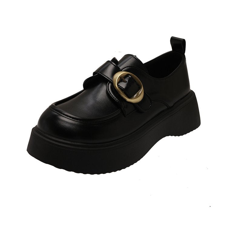 Damen moderne Chunky Loafers mit dekorativer Schnalle und rutschfester Sohle EB