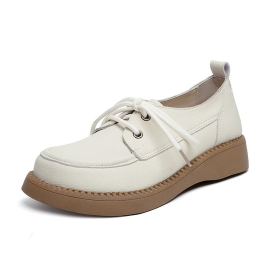 Damen Bequeme Schnürschuhe aus hochwertigem Leder mit ergonomischem Fußbett EB