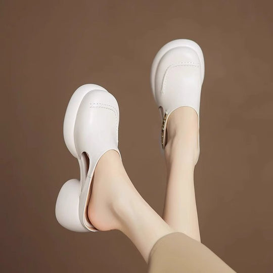 Damen Clogs mit elegantem Riemen und modischem Blockabsatz EB