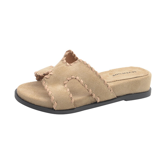Damen Riemchen-Pantoletten mit handgearbeiteten Details EB