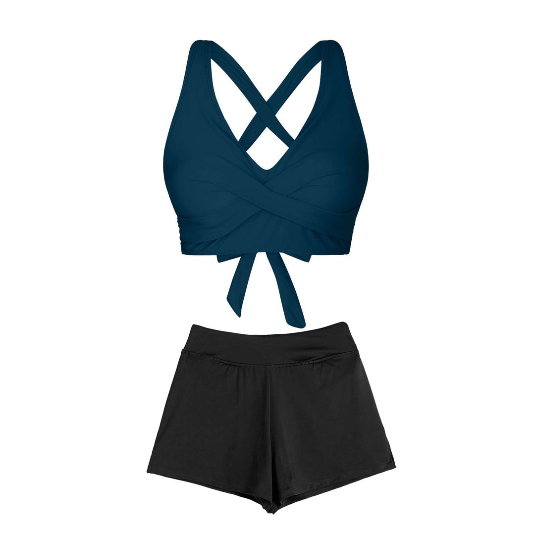 Damen Zweiteiliger Badeanzug mit floralem Design EB