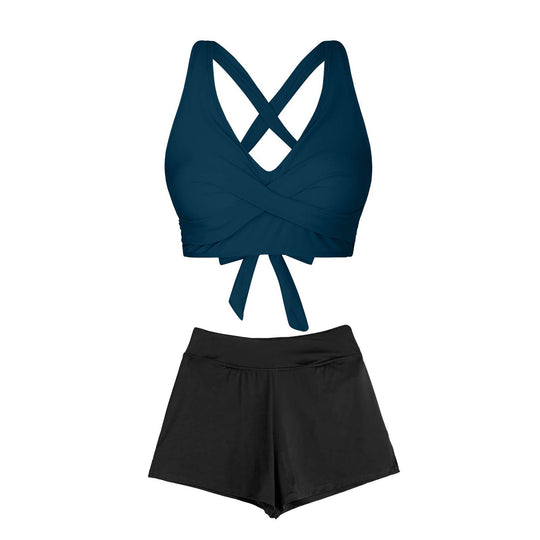 Damen Zweiteiliger Badeanzug mit floralem Design EB