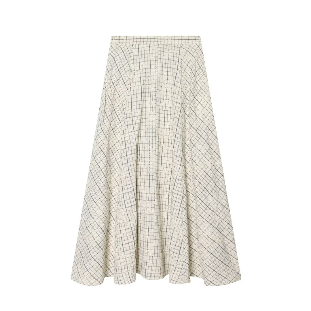 Damen Maxirock mit elegantem Karomuster und fließendem Schnitt EB
