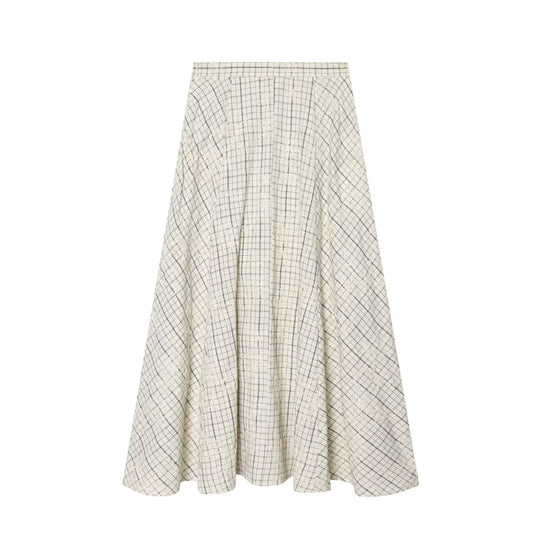 Damen Maxirock mit elegantem Karomuster und fließendem Schnitt EB