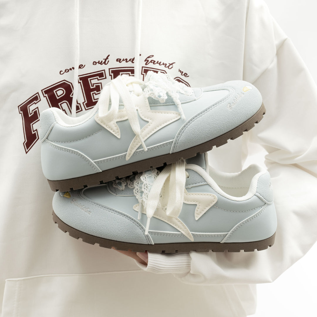 Damen Sportliche Sneaker mit trendiger Spitze und elastischem Schnellschnürsystem EB
