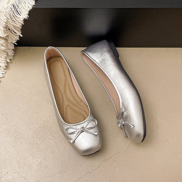 Damen Ballerinas mit zartem Schleifenakzent und gepolsterter Innensohle EB