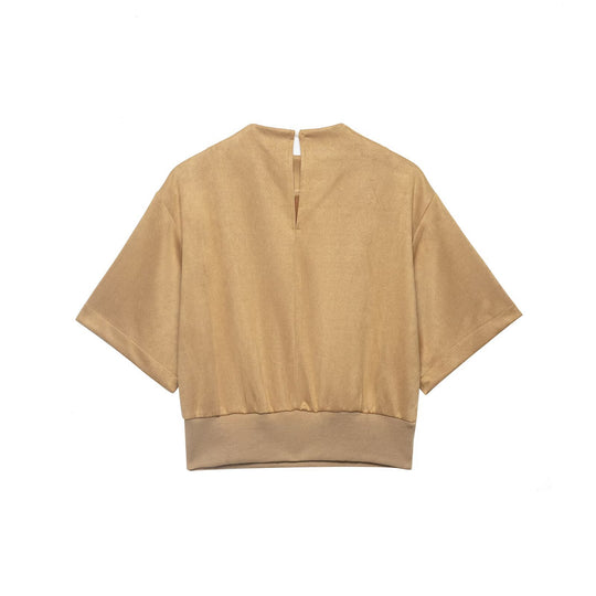 Damen Cropped T-Shirt mit elegantem Bund EB