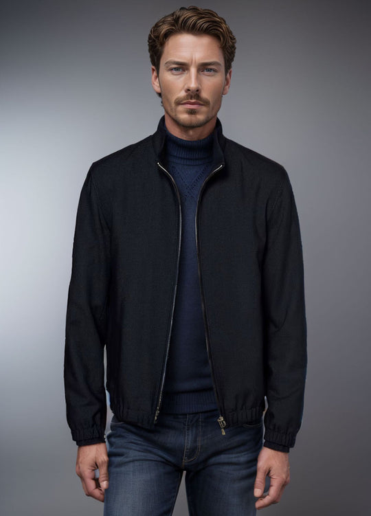 Herren leichte Bomberjacke mit hohem Kragen EB