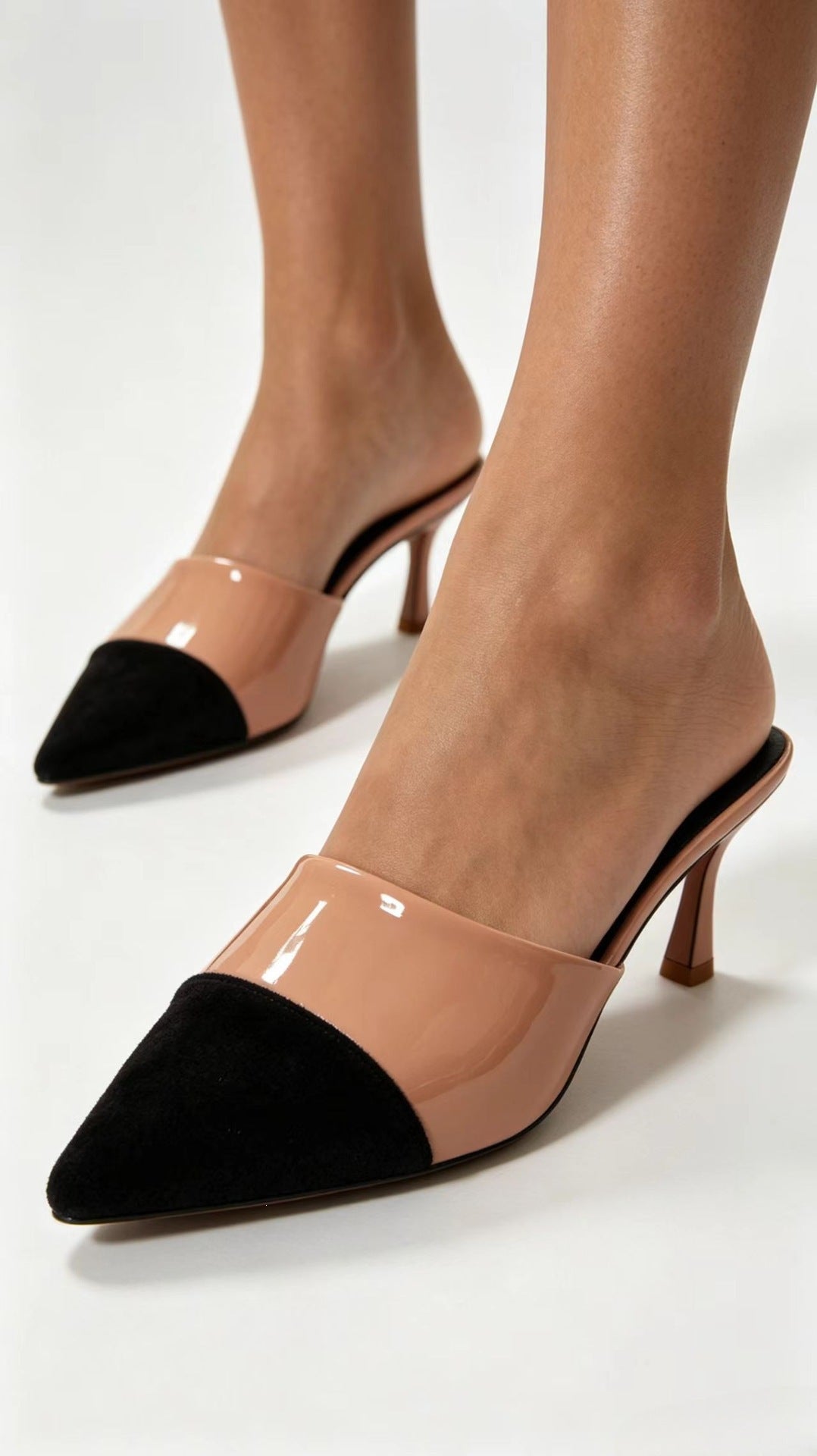 Damen Elegante Slingback High-Heels mit modischem Kontrast EB