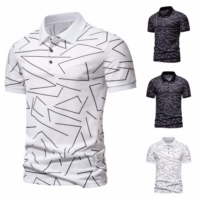 Herren Poloshirt mit modernem Grafikdesign EB