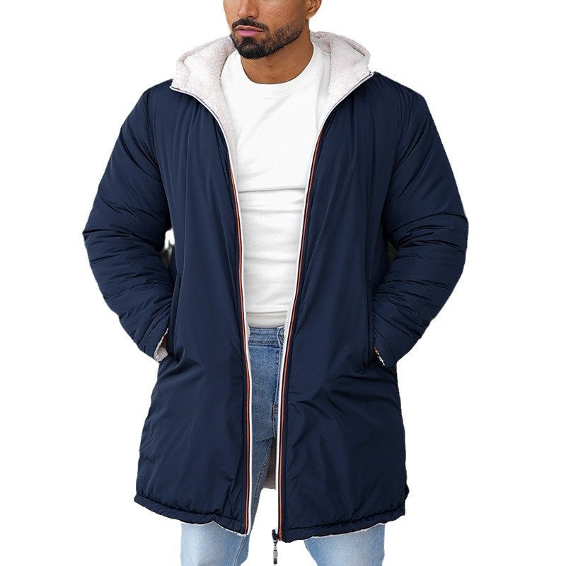 Herren wendbarer Parka mit kuscheligem Innenfutter und praktischen Taschen EB