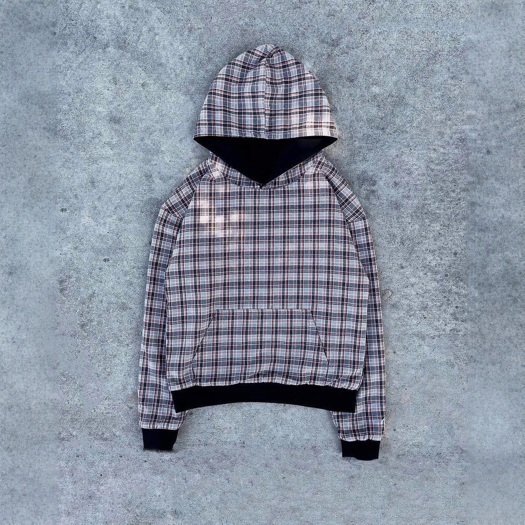 Damen Kapuzenpullover mit modernem Karo-Futter EB