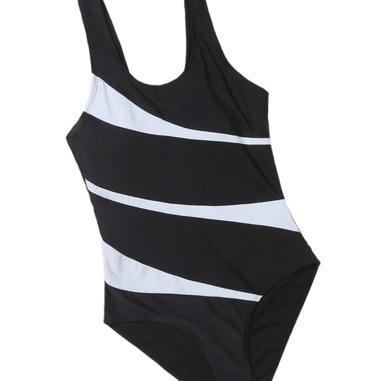 Damen Einteiliger Badeanzug mit stilvollem Farbblock-Design und figurförderndem Schnitt EB
