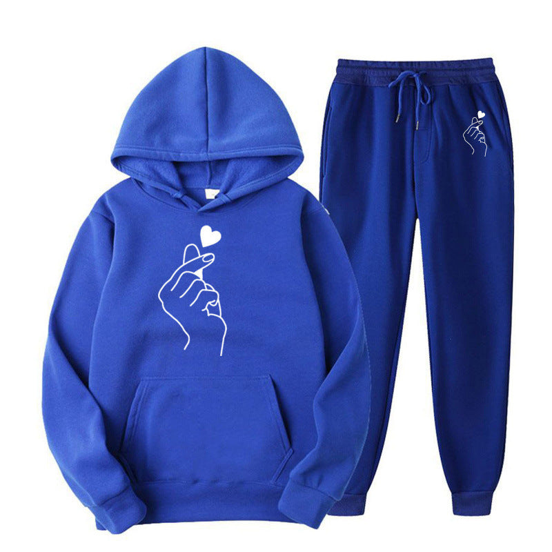 Damen Jogginganzug mit kreativem Herzmotiv und bequemer Passform EB