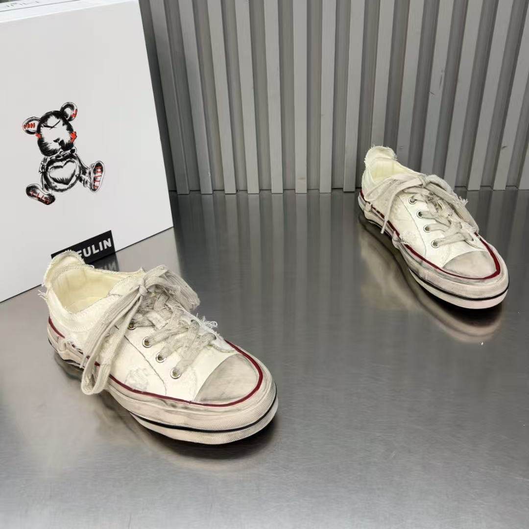 Damen modische Sneaker mit kreativem Used-Look und robustem Tragekomfort EB
