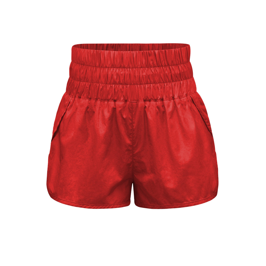 Damen sportliche Shorts mit elastischem Bund und praktischen Eingrifftaschen EB