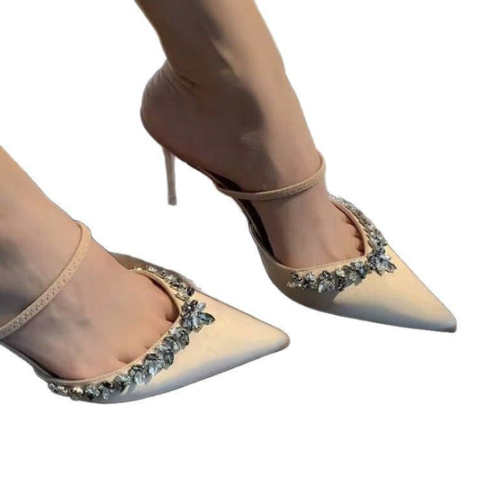 Damen Elegante Slingback-Pumps mit funkelndem Strassbesatz EB