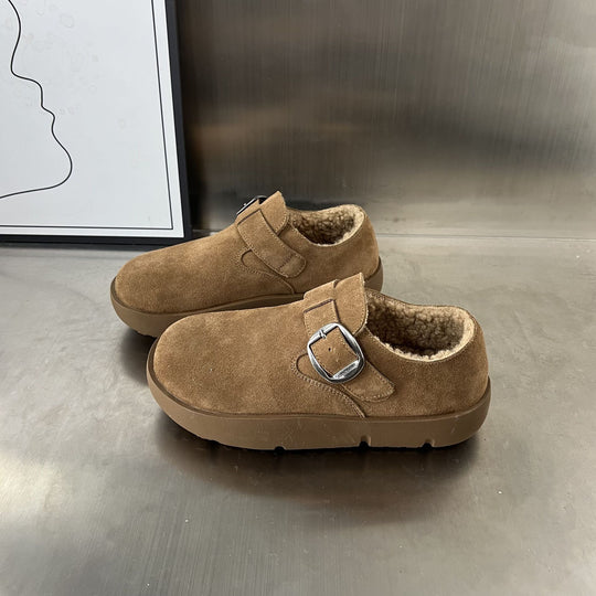 Damen Gemütliche Clogs mit weichem Futter und modischem Schnallenverschluss EB