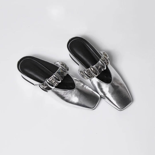 Damen elegante Slipper mit dekorativem Schmuckdetail EB