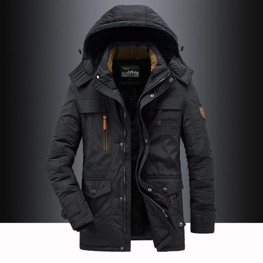 Herren nan isolierte Kapuzenparka mit Sherpa-Innenfutter, winddichter Front und Multifunktions-Taschen EB