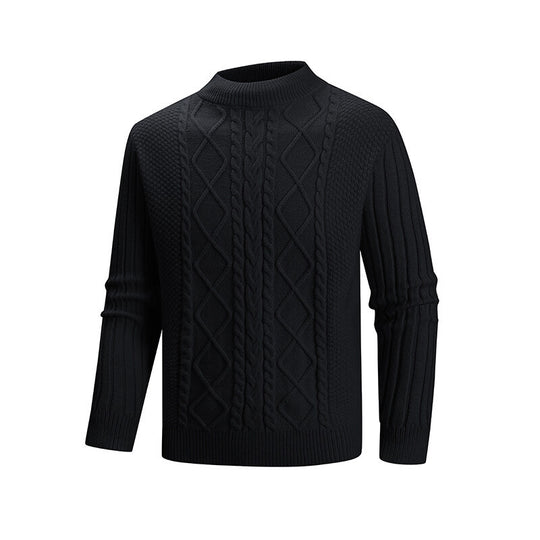 Herren Strickpullover mit strukturiertem Design und hohem Kragen EB