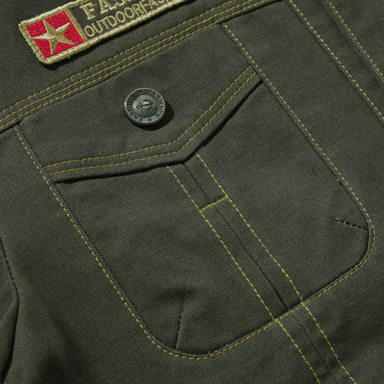 Herren Canvas-Utility-Jacke mit Brustpattentaschen und Badge-Applikationen EB