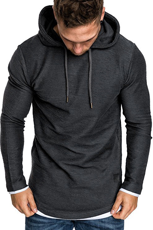 Herren Langarm Kapuzenpullover mit sportlichem Schnitt und feiner Struktur EB