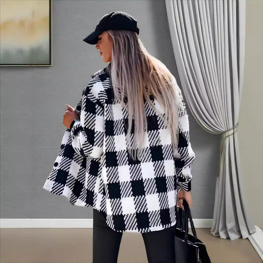 Damen Oversized Karobluse EB
