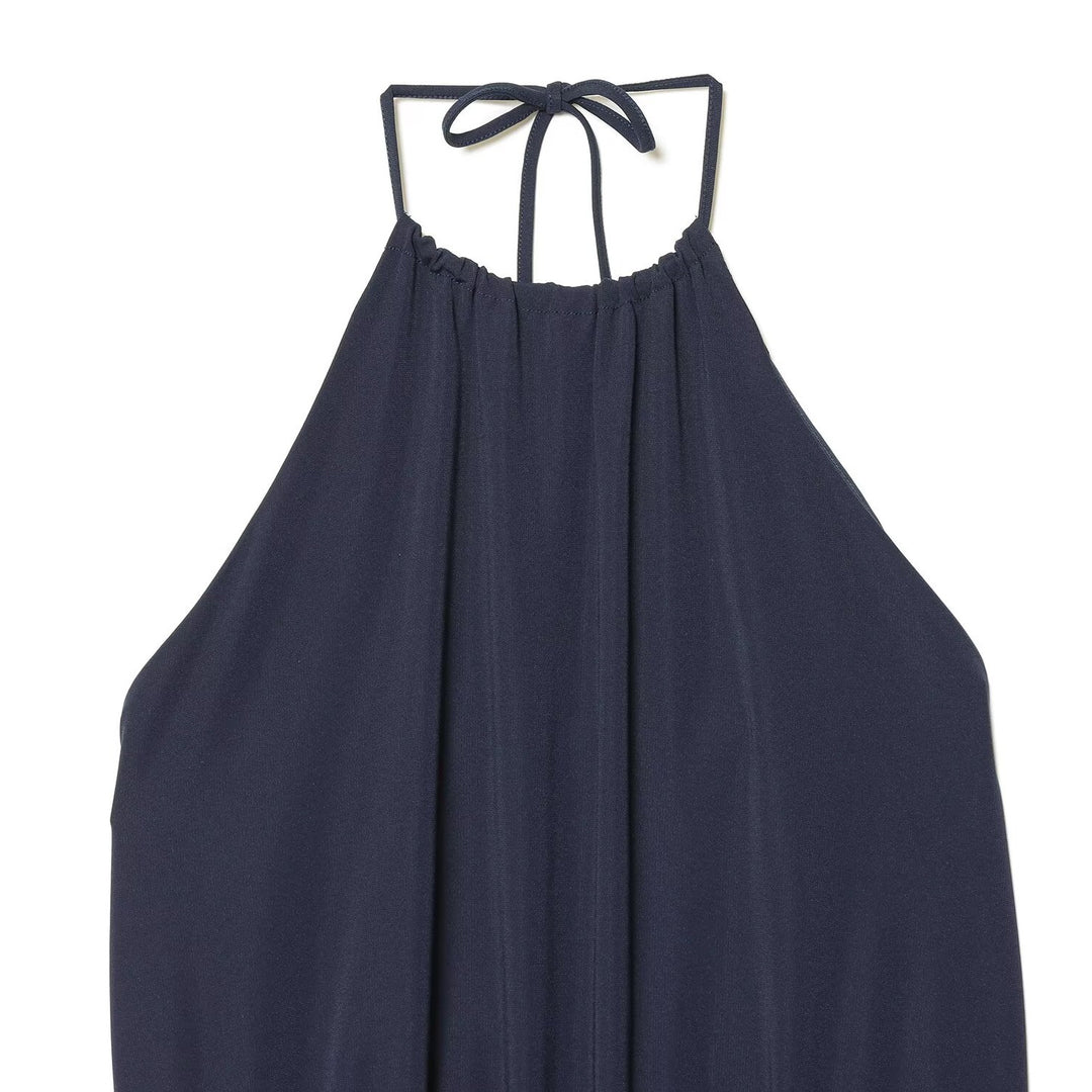 Damen luftiges Halterneck-Kleid mit elastischem Taillenbund EB