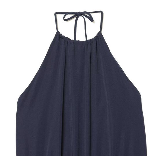 Damen luftiges Halterneck-Kleid mit elastischem Taillenbund EB