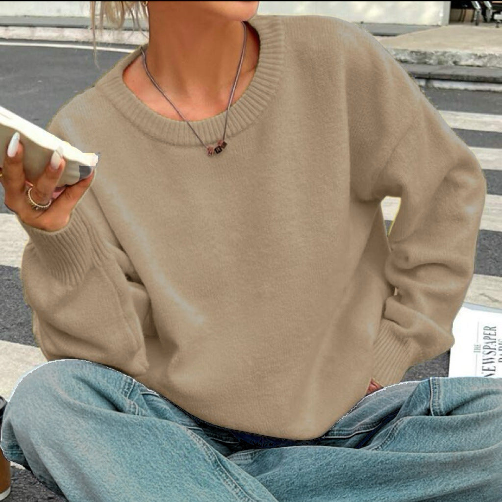 Damen Pullover mit lässigem Schnitt und voluminösen Ärmeln EB