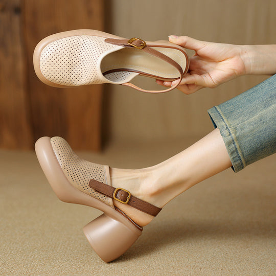 Damen Clogs mit atmungsaktivem Design und elegantem Blockabsatz EB