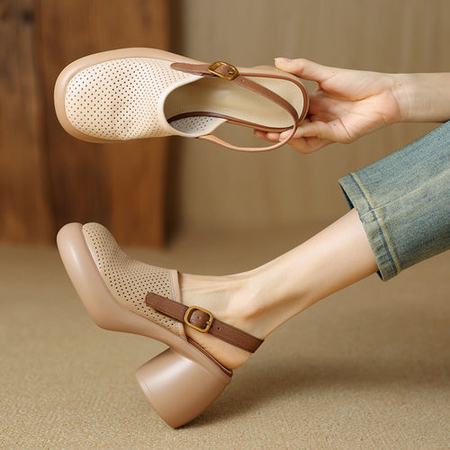 Damen Clogs mit atmungsaktivem Design und elegantem Blockabsatz EB