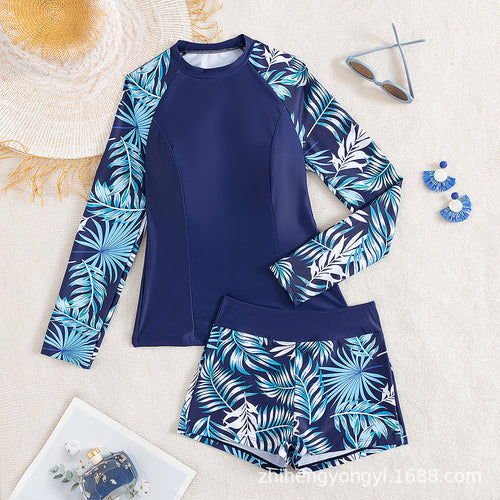 Damen Surfanzug mit langem Arm und stylishen Pflanzenmotiven EB