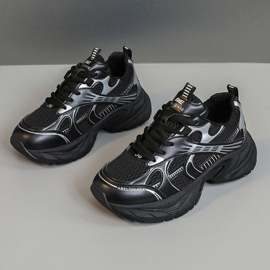 Damen Sportliche Sneaker mit atmungsaktivem Netz-Material und stoßdämpfender Sohle EB