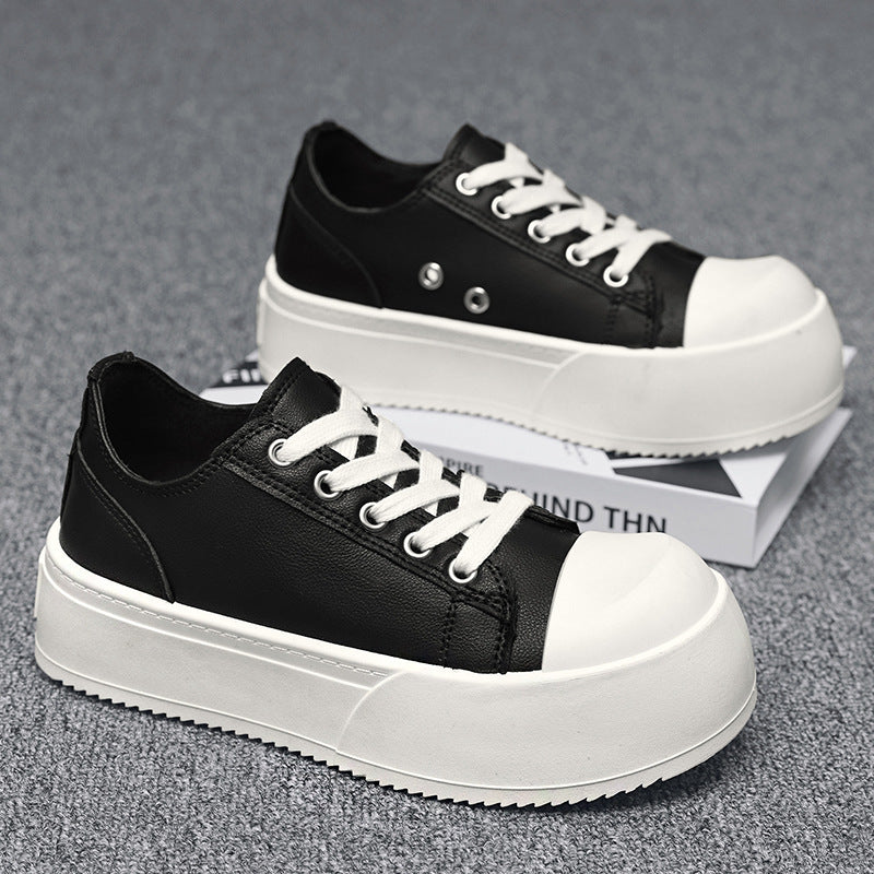 Damen modische Plattform-Sneaker mit lackiertem Obermaterial und klassischem Schnürsystem EB