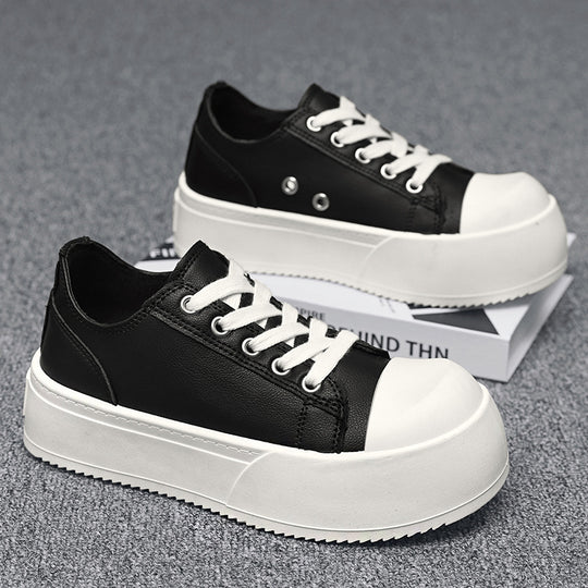 Damen modische Plattform-Sneaker mit lackiertem Obermaterial und klassischem Schnürsystem EB