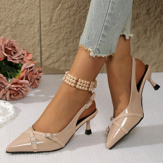 Damen Sling-Pumps mit elegantem Riemendesign und komfortablem Blockabsatz EB