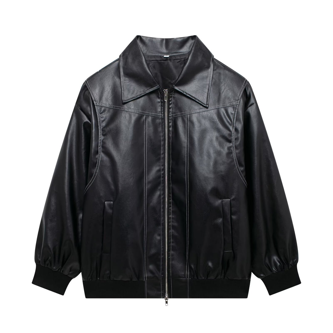 Damen Kunstlederjacke mit lässigem Schnitt und elastischem Saum EB