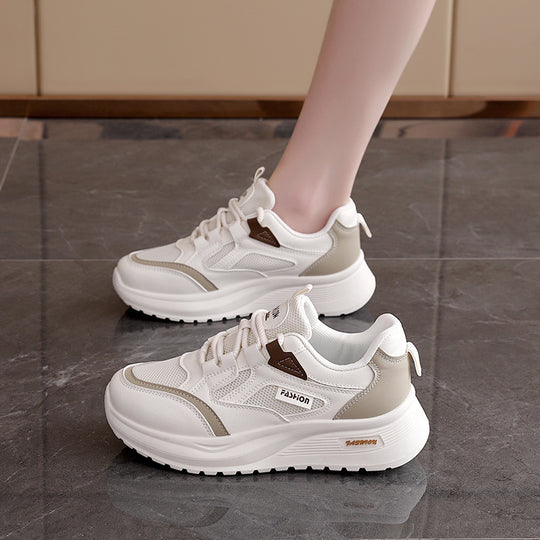 Damen modische Sneakers mit atmungsaktiver Mesh-Oberfläche und gepolsterter Sohle EB